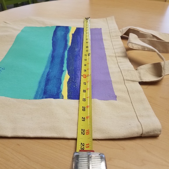 Horizon #10 Hand Painted Cotton Canvas Tote Bag - Picture 7 of 7